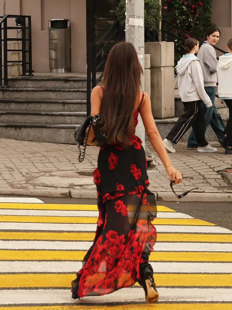 Ahagaga 2025 Summer Fashion Women's Straps Dresses